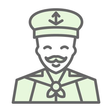 Denizci vektör simgesi. Beyaz arkaplanda izole edilmiş basit bir vektör çizimi. vektör