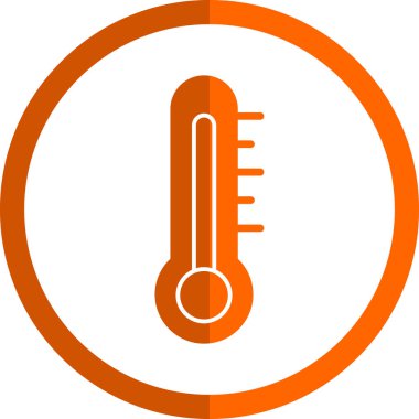 termometre düz simge, vektör çizimi
