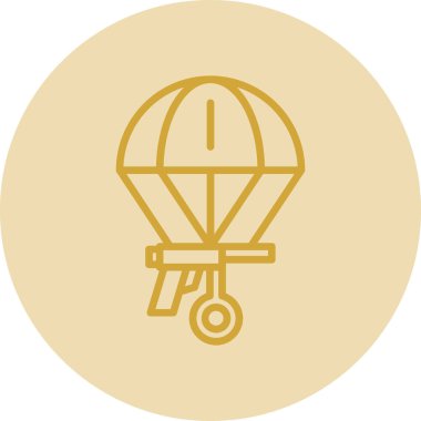 hava paraşütü simgesi, basit vektör illüstrasyonu