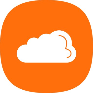 Basit Bulutlu hava simgesi, vektör illüstrasyonu