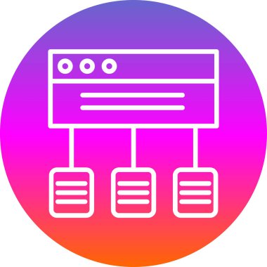 Modern b sunucu simgesinin vektör illüstrasyonu