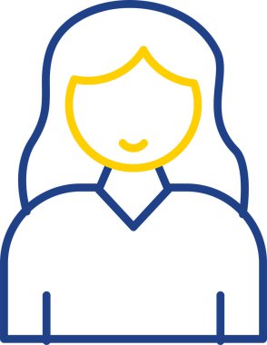 Genç kadın simgesi, vektör illüstrasyonu