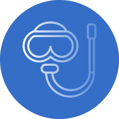 Şnorkelleme simgesi, vektör illüstrasyonu 