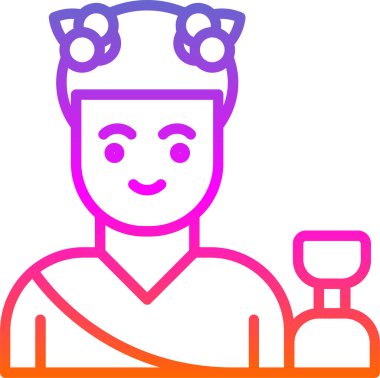 Erkek kokteyl ikonu, vektör illüstrasyonu