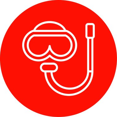 Şnorkelleme simgesi, vektör illüstrasyonu 