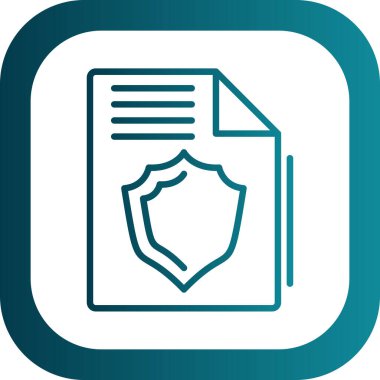 Kalkanlı dosya koruma simgesi, vektör illüstrasyonu