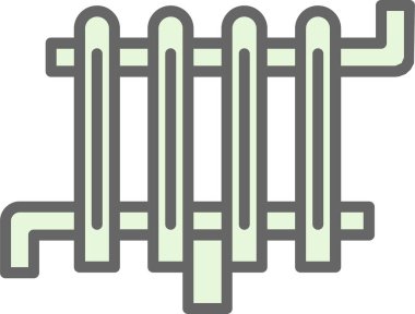 radyatör ağ simgesi, vektör illüstrasyonu