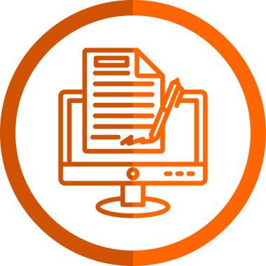 Dijital imza simgesi, vektör illüstrasyonu 