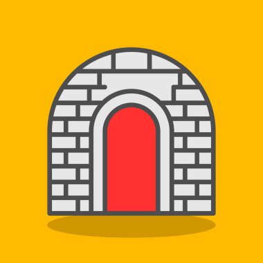 İzole edilmiş tek bir şömine simgesinin vektör çizimi