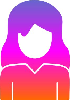 Genç kadın simgesi, vektör illüstrasyonu