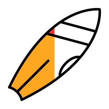 Sörf tahtası simgesinin vektör çizimi 