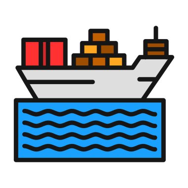 Gemi simgesi vektör illüstrasyonu 