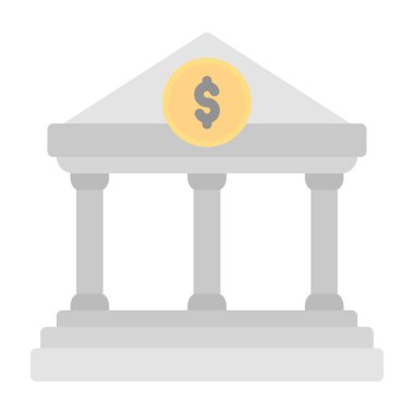 bank vektörü düz renk simgesi