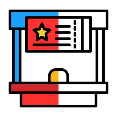 Bilet Ofisi simgesi vektör illüstrasyonu