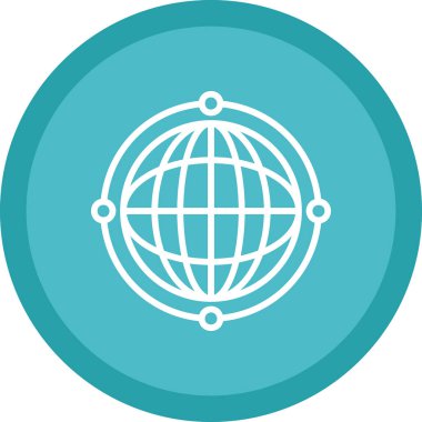  Sanal Dünya Globe web simgesi, vektör illüstrasyonu