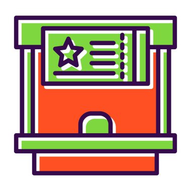 Bilet Ofisi simgesi vektör illüstrasyonu