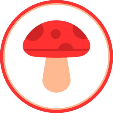 Mantar. Web simgesi basit illüstrasyon