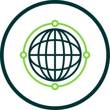  Sanal Dünya Globe web simgesi, vektör illüstrasyonu
