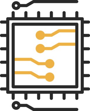 çip simgesi, vektör illüstrasyonu basit tasarım