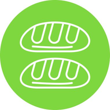 Ekmek. Web simgesi basit illüstrasyon                