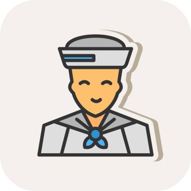 Denizci. Web simgesi basit illüstrasyon