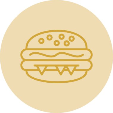 Hamburger ikonu vektör illüstrasyonu