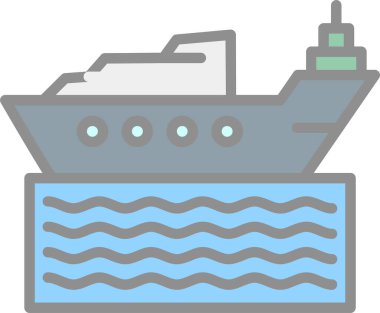 Gemi simgesi vektör illüstrasyonu 