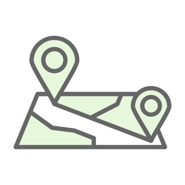 gps konum renk çizgisi simgesi