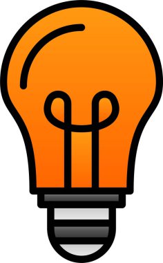 Ampul simgesi, basit vektör illüstrasyonu