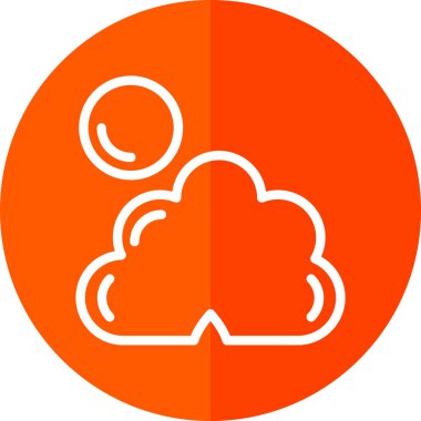 Basit Bulutlu hava simgesi, vektör illüstrasyonu