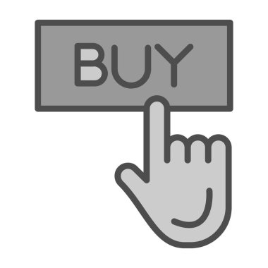 satın alma düğmesi simgesi, vektör illüstrasyonu