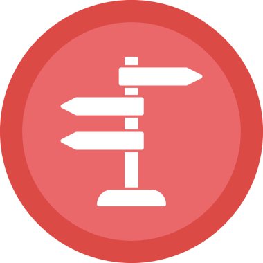 Yön, işaret direği simgesi. Basit vektör illüstrasyonu