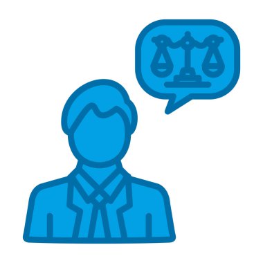 Avukat vektörü ince çizgi simgesi