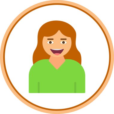 Genç kadın simgesi, vektör illüstrasyonu