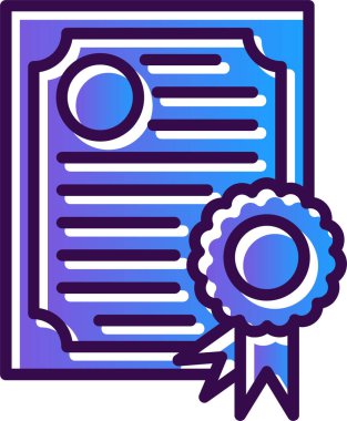 Diploma yassı simgesi, vektör illüstrasyonu