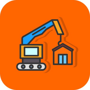 Vinç simgesi. Web için vinç vektör sembolünün düz çizimi