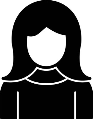 kız düz simgesi, vektör illüstrasyonu