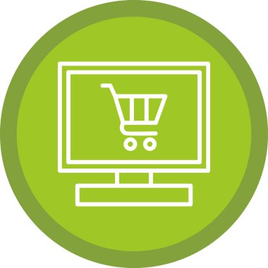 Çevrimiçi Dükkan simgesi, vektör illüstrasyonu