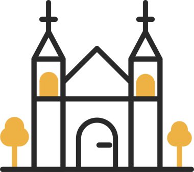 Bir kilise ikonu, katedral kulesinin vektör çizimi 
