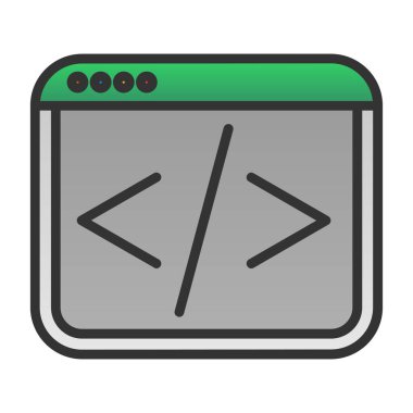 vektör ağ kodlama simgesi illüstrasyonu