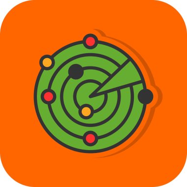Radar modern simgesinin vektör illüstrasyonu              
