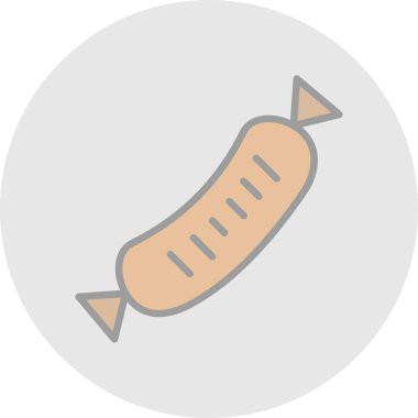 Bir sosis simgesinin vektör çizimi