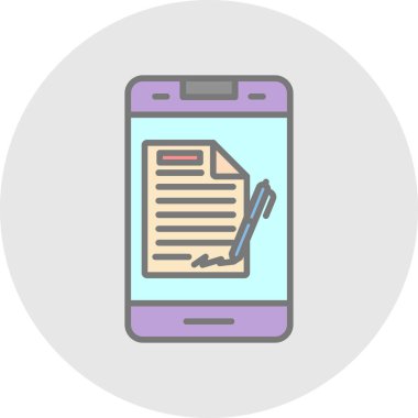 Belge vektör simgesine sahip akıllı telefon