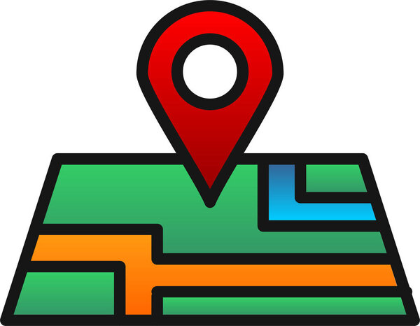 значок местоположения на карте в плоском стиле