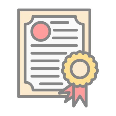 diploma sertifika vektör simgesi