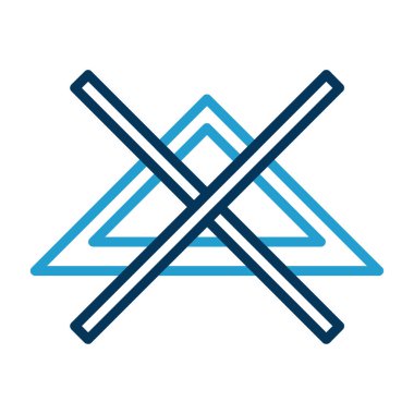 Mavi üçgen simgesinin vektör çizimi