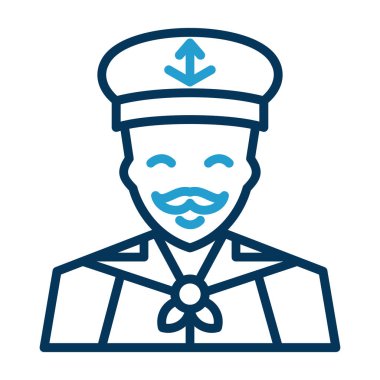 Denizci. Web simgesi basit illüstrasyon