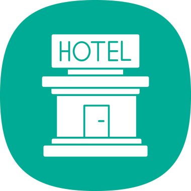 otel düz simgesi. Vektör çizim 