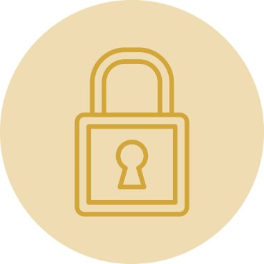 Asma kilit simgesi. web tasarımı için güvenlik kilidi simgesinin karikatür çizimi