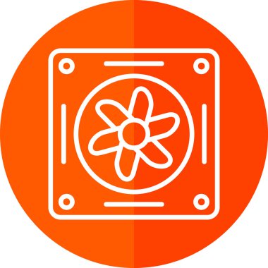 Soğutucunun vektör çizimi. Havalandırma fan çizimi, pictogram